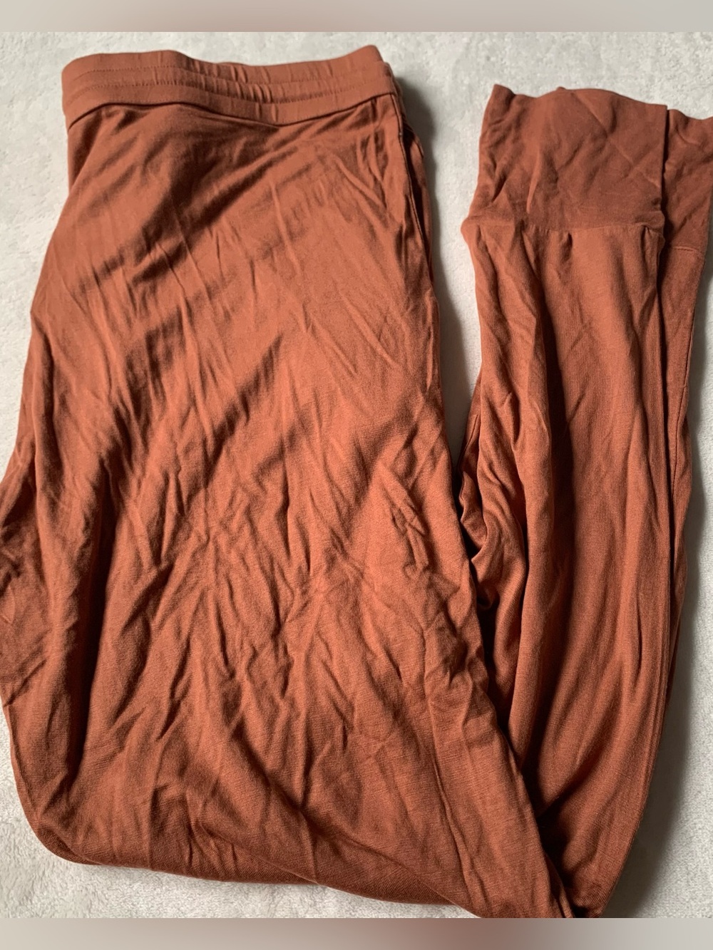 kate quinn Rust-Colored Women’s Bamboo Joggers Pants Size XL